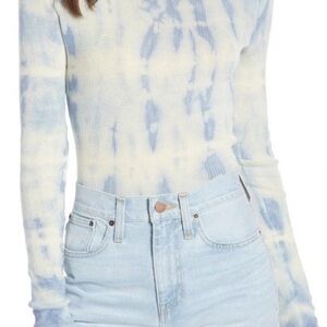 Something Navy Light Blue Tie-Dye Long Sleeve Top Size XXL